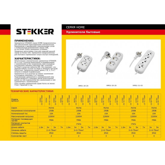 Удлинители HM01-21-05 STEKKER